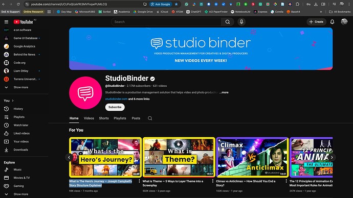 StudioBinder landing page